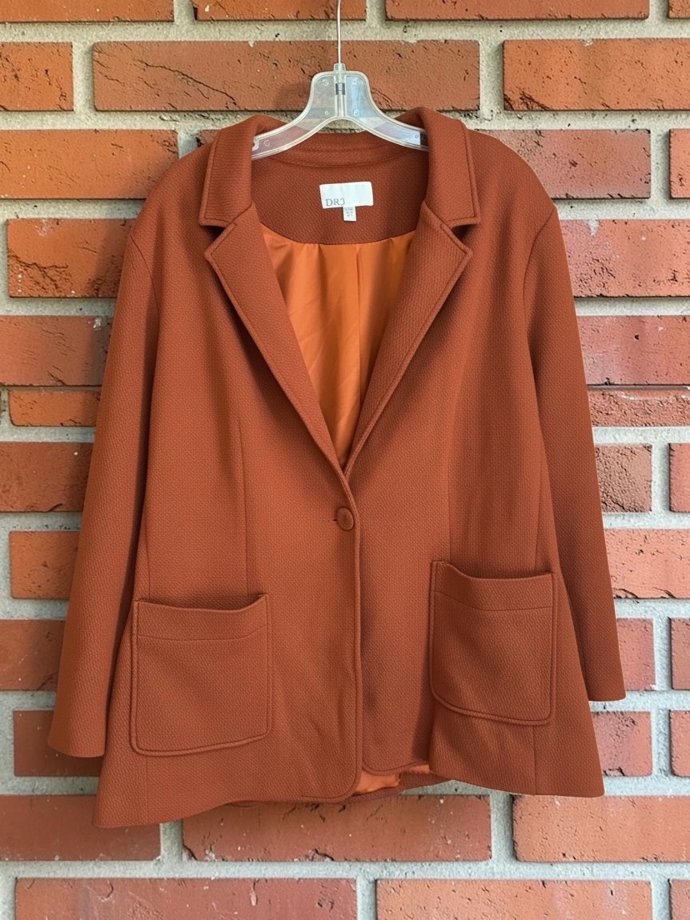 DR2 Women's Oversized Rust Blazer Jacket.  Fall Wardrobe Staple.